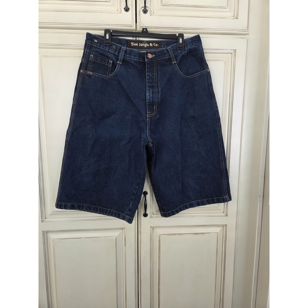 5ive Jungle & Co Denim Baggy Shorts Men's 36 Skater‎ Loose